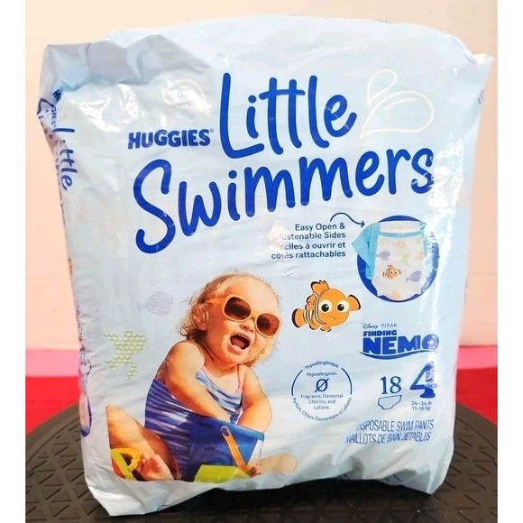 Huggies Little Swimmers Disposable Swim Diapers, SIZE 4 Medium (24-34 Lbs) 18 Ct - Picture 3 of 6